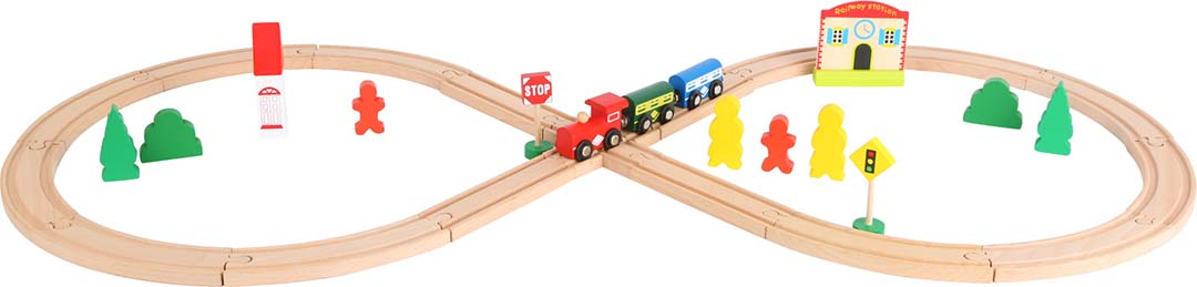 Tren de madera con estación de Small Foot